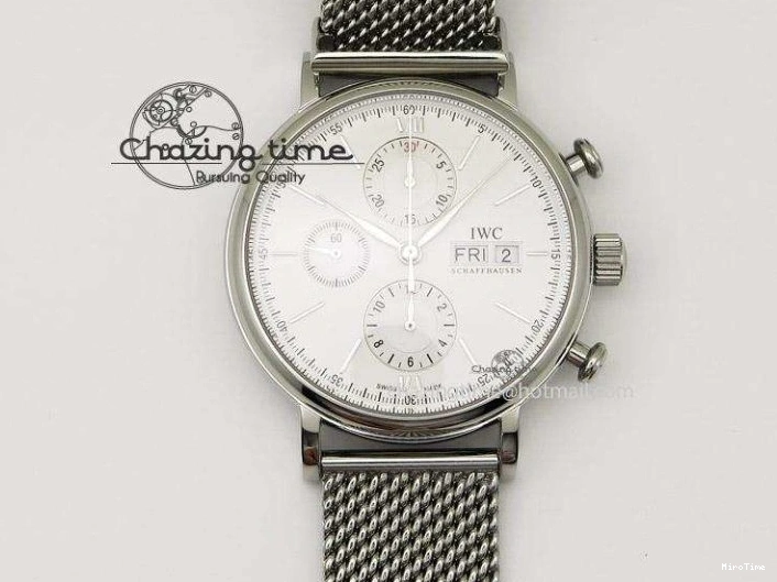 MIROTIME 0114 Minimalist Pilot Chrono 3777 43mm ZF 1:1 Best Edition Black Dial On SS Bracelet A 7364